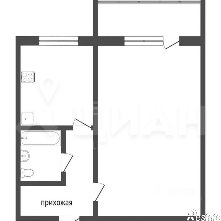1-комн квартира ул 3-я Железнодорожная, 10а,  д. 10а