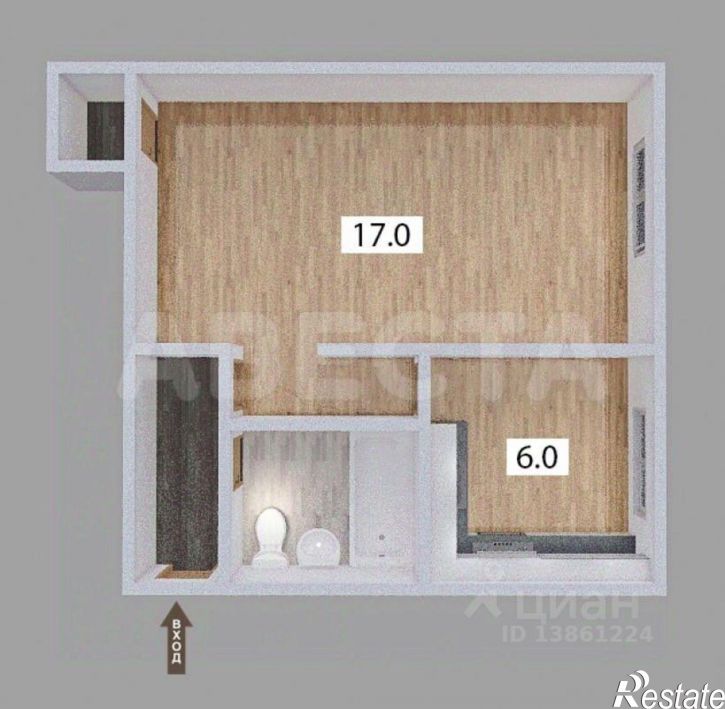 1-комн квартира ул 22 Апреля, 3,  д. 3