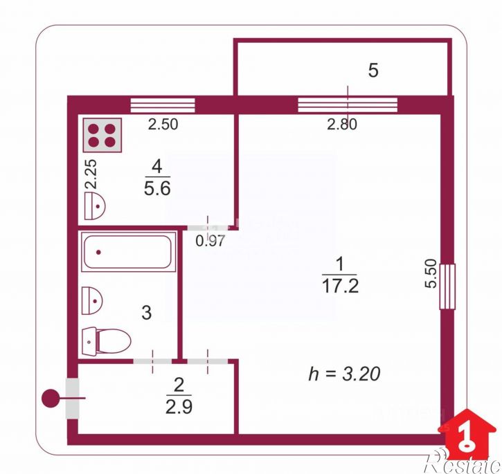 1-комн квартира Камерный пер, 4,  д. 4