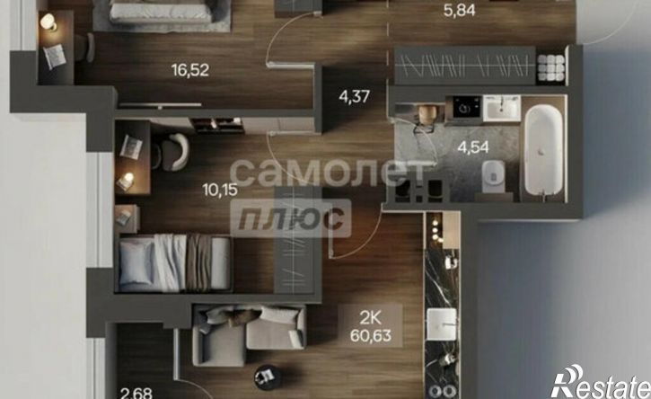 2-комн квартира ул Завертяева, 1,  д. 1