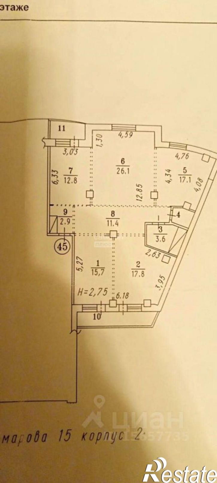 4-комн квартира пр-кт Комарова, 15 2,  д. 15 2,  к. 2