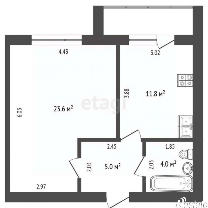 1-комн квартира ул Дмитриева, 17/1,  д. 17/1