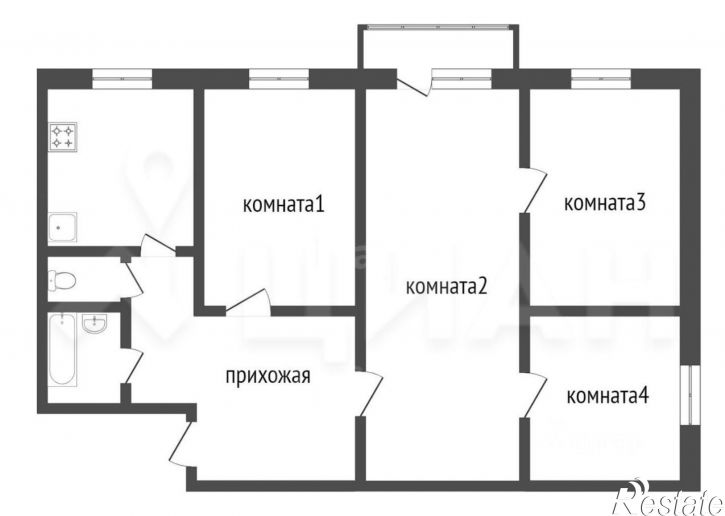 4-комн квартира ул Бархатовой, 6А,  д. 6А