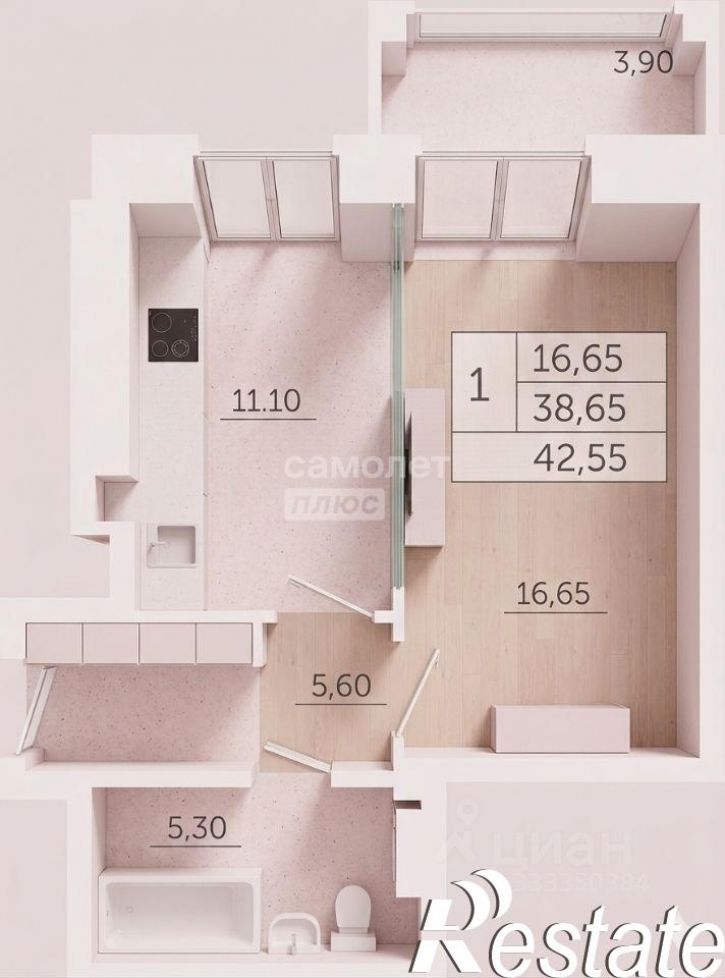 1-комн квартира улица Малиновского, 16 к2,  д. 16 к2