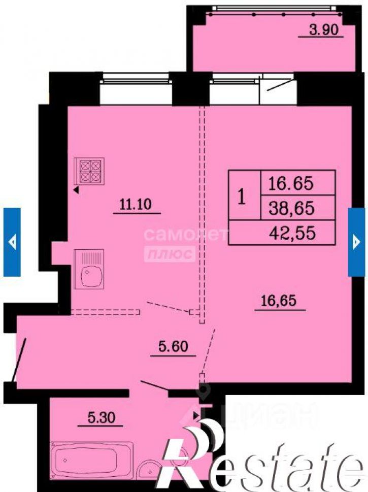 1-комн квартира улица Малиновского, 16 к2,  д. 16 к2
