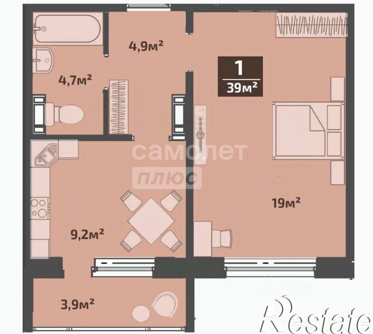 1-комн квартира Омский район, Биофабрика п., д.32, к.А