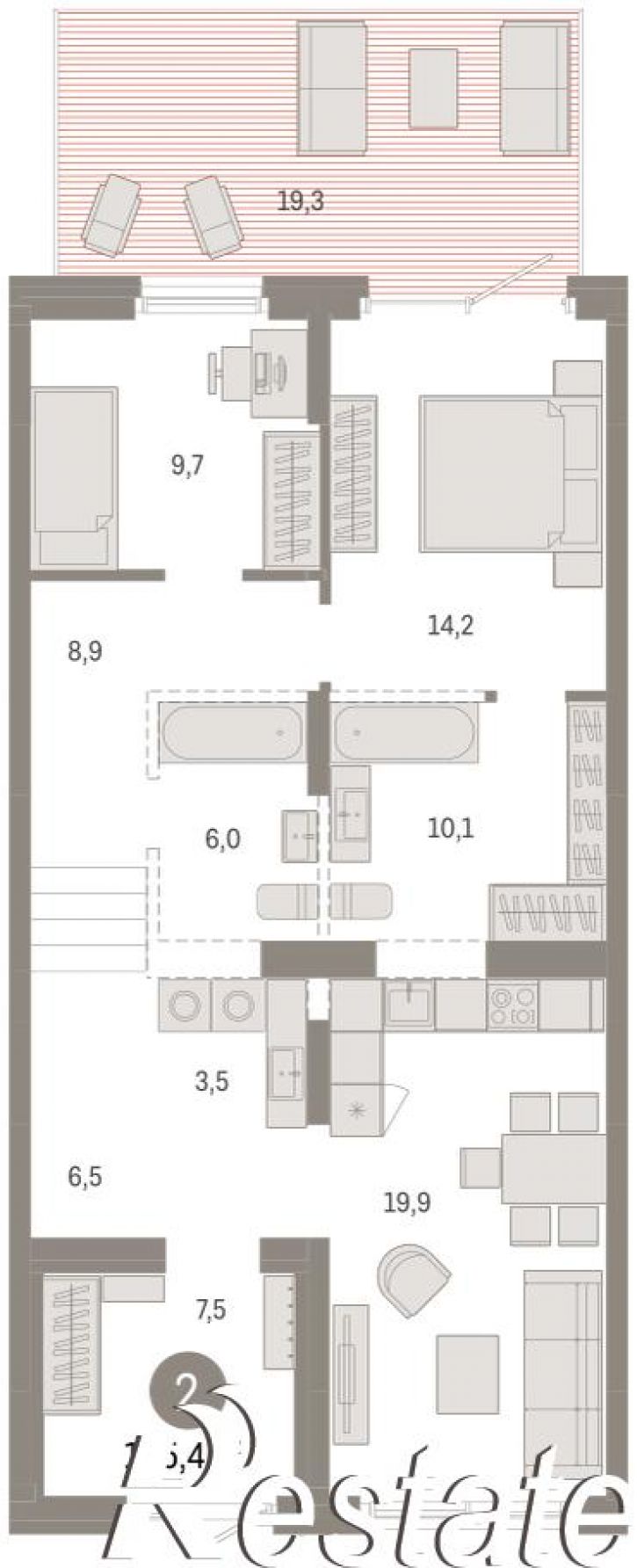 3-комн квартира в новом доме Крупской, 11