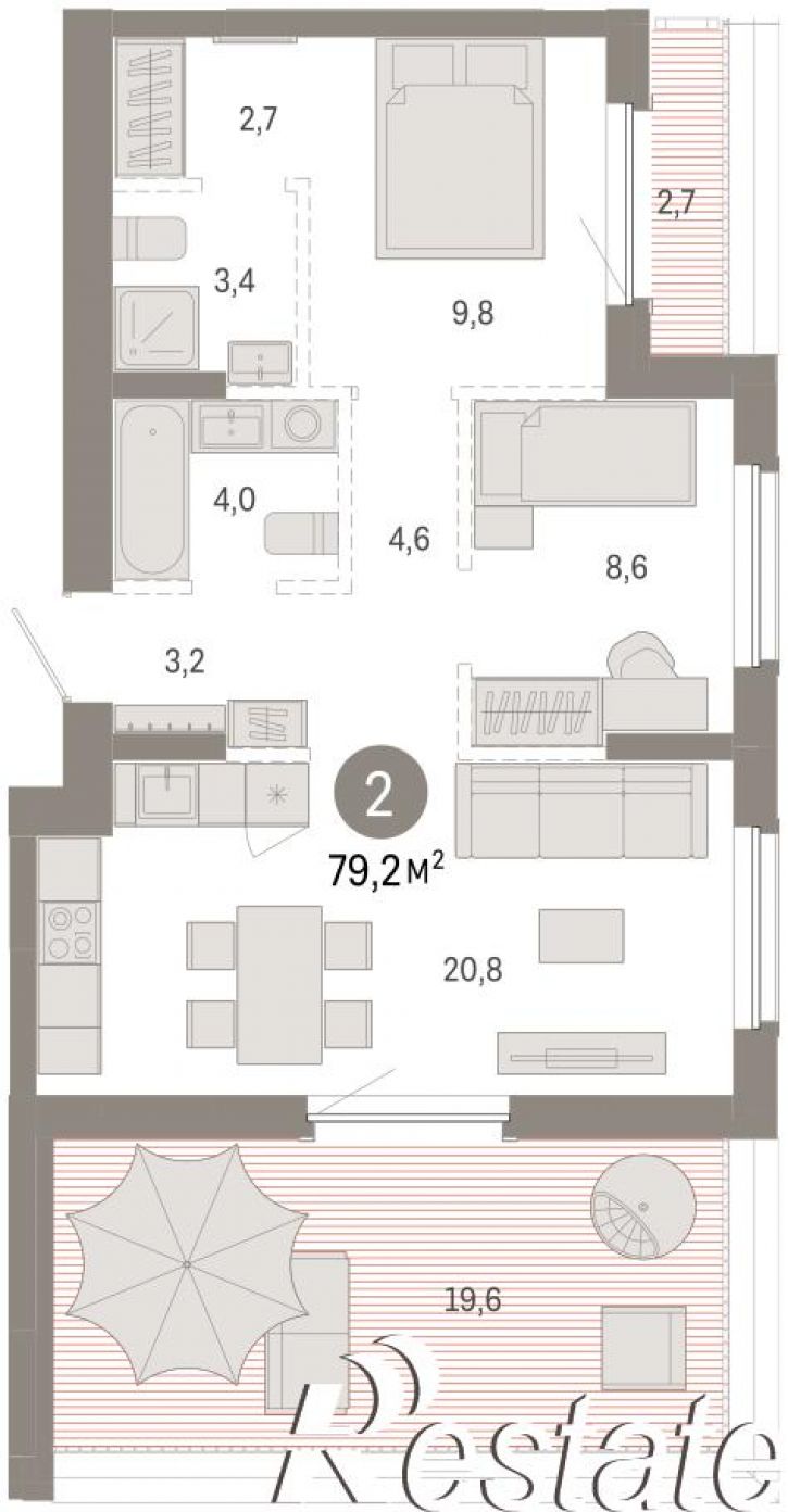 3-комн квартира в новом доме улица Б.Г. Шаронова, 9