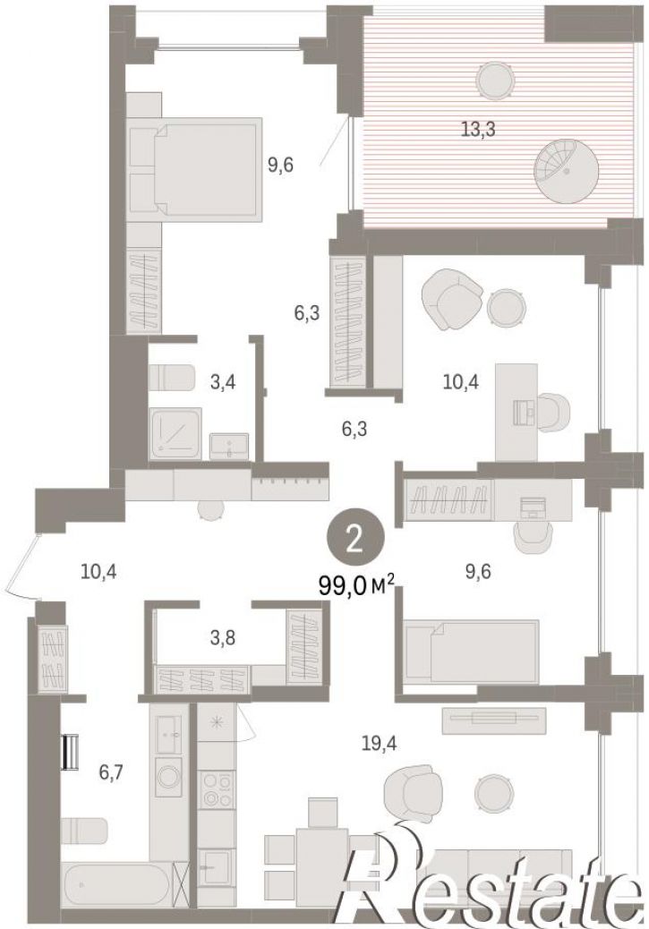 3-комн квартира в новом доме улица Б.Г. Шаронова, 9