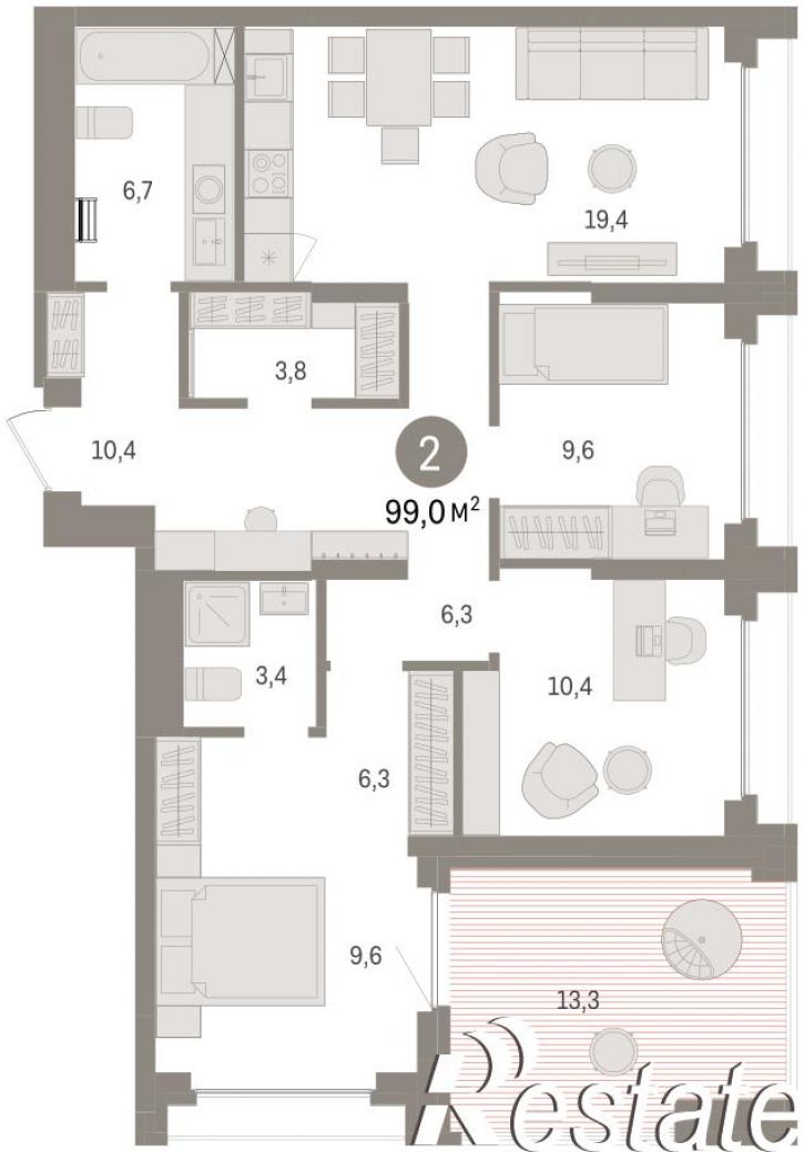 3-комн квартира в новом доме улица Б.Г. Шаронова, 9