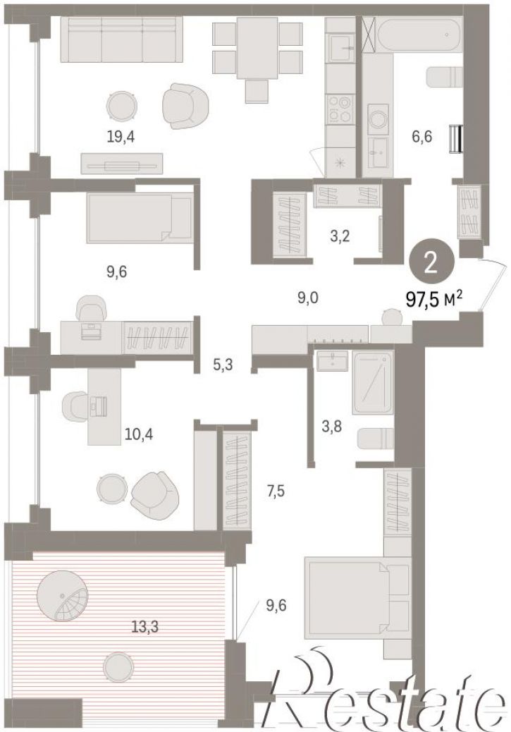 3-комн квартира в новом доме улица Б.Г. Шаронова, 9
