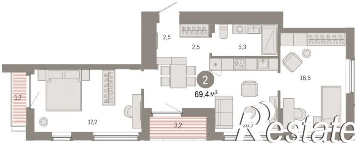 3-комн квартира в новом доме улица Б.Г. Шаронова, 9