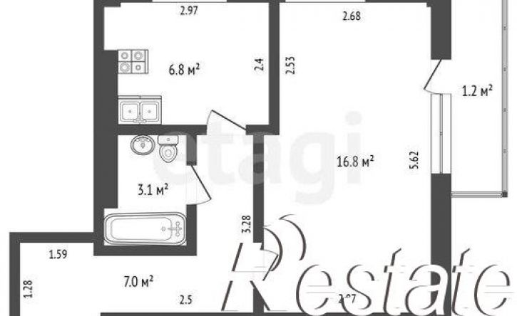 1-комн квартира Космический проспект, 14Е,  д. 14Е